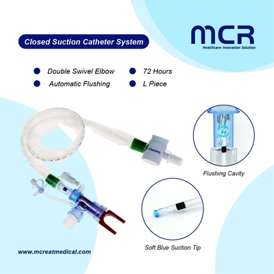 Un bon prix. Conception de manche de protection Catéter à aspiration fermé à double pivotement avec rinçage automatique pour les tubes endotrachéaux en ligne