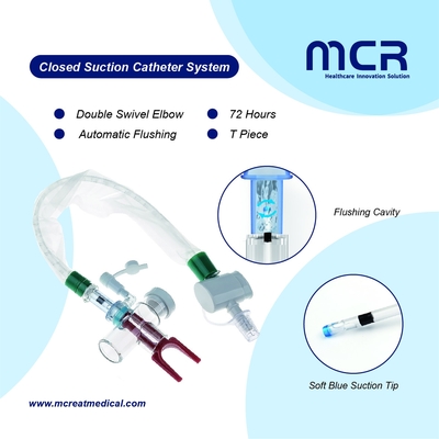 Un bon prix. Système de cathéter d'aspiration fermé MDI port turbo rinçage 72H CE/ISO13485/FDA en ligne