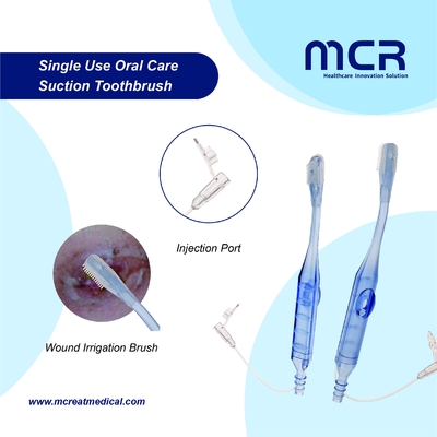 Brosse pour l' irrigation des plaies médicales avec port d' injection pour injection de solution saline